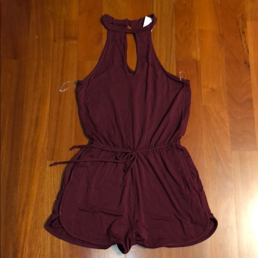 Burgundy American Eagle Keyhole Romper